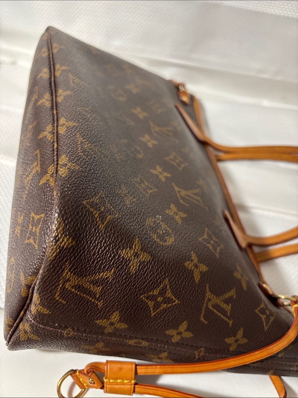 Louis Vuitton Brown Monogram Canvas Tote with Tan Trim and Handles - Picture 2 of 10